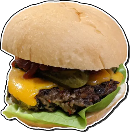 Black bean burger with cheese.